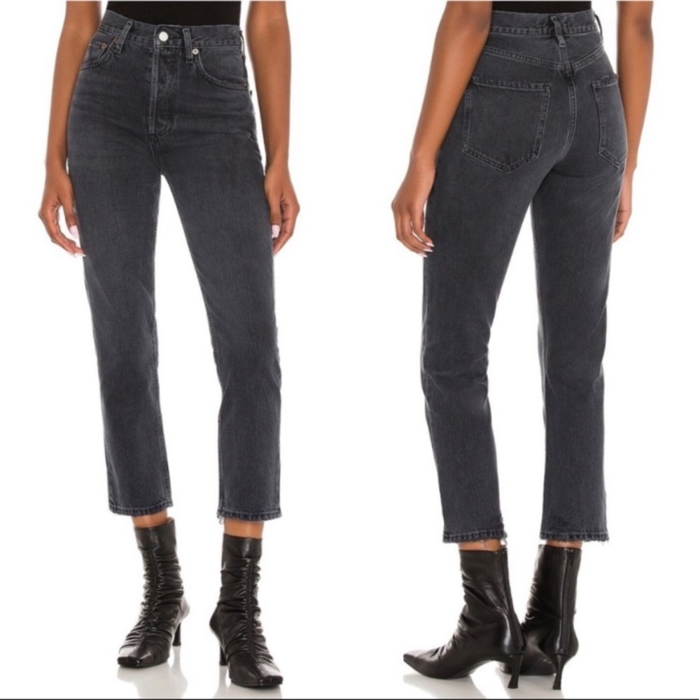 Agolde Riley High Waist jeans in black size 28